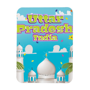 Magnet Flexible Affiche de voyage Uttar Pradesh indien.