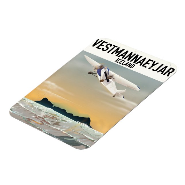 Magnet Flexible Affiche de voyage Vestmannaeyjar Islande. (Côté Gauche)