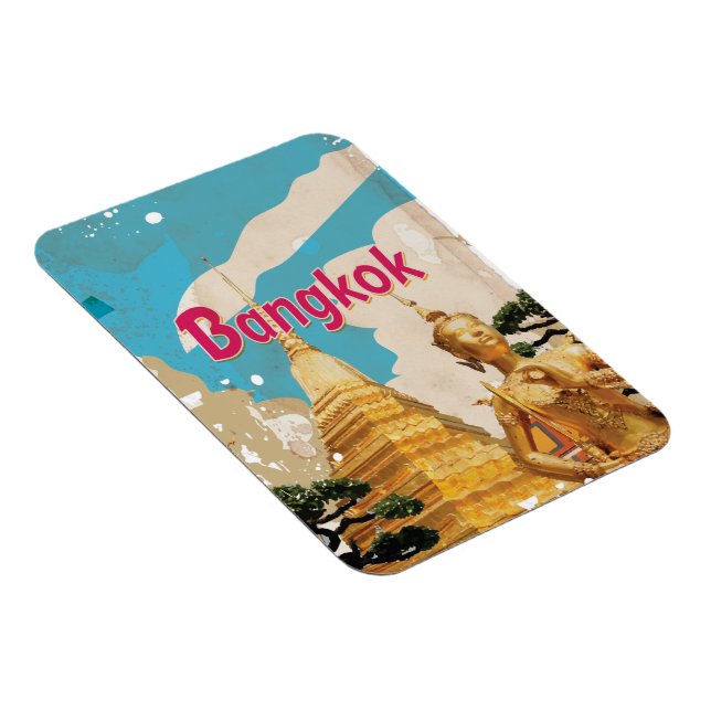 Magnet Flexible Affiche de voyage vintage à Bangkok (Côté Droit)