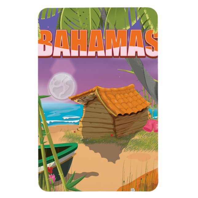 Magnet Flexible Affiche de voyage vintage aux Bahamas (Vertical)