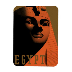 Magnet Flexible Affiche de voyage vintage avec Sphinx, Égypte, Afr