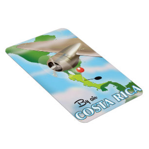 Magnet Flexible Affiche de voyage vintage carte du Costa Rica