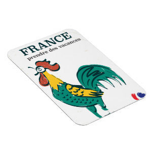 Magnet Flexible Affiche de voyage vintage coq de France