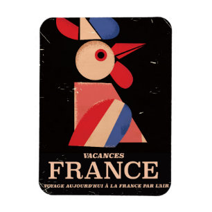 Magnet Flexible Affiche de voyage vintage coq France