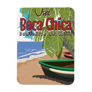 Magnet Flexible Affiche de voyage vintage de Boca Chica