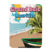 Affiche de voyage vintage de Grand Baie Maurice.