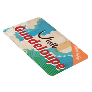 Magnet Flexible Affiche de voyage vintage de Guadeloupe