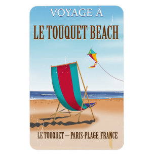 Magnet Flexible Affiche de voyage vintage de la plage du Touquet