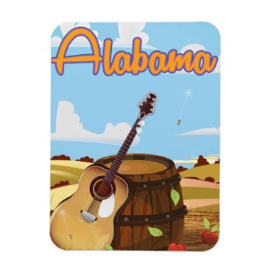 Magnet Flexible Affiche de voyage vintage de l'Alabama