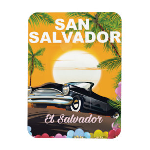 Magnet Flexible Affiche de voyage vintage de San Salvador