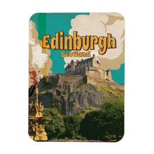 Magnet Flexible Affiche de voyage vintage d'Édimbourg