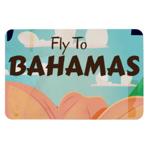 Magnet Flexible Affiche de voyage vintage des Bahamas Classique