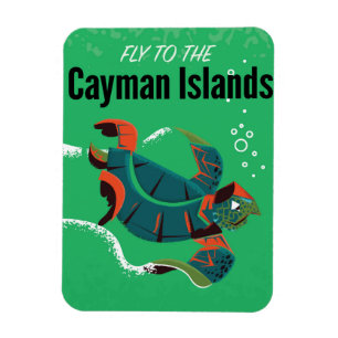 Magnet Flexible Affiche de voyage vintage des îles Caïmans