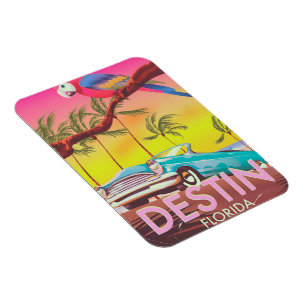 Magnet Flexible Affiche de voyage vintage Destin Floride États-Uni