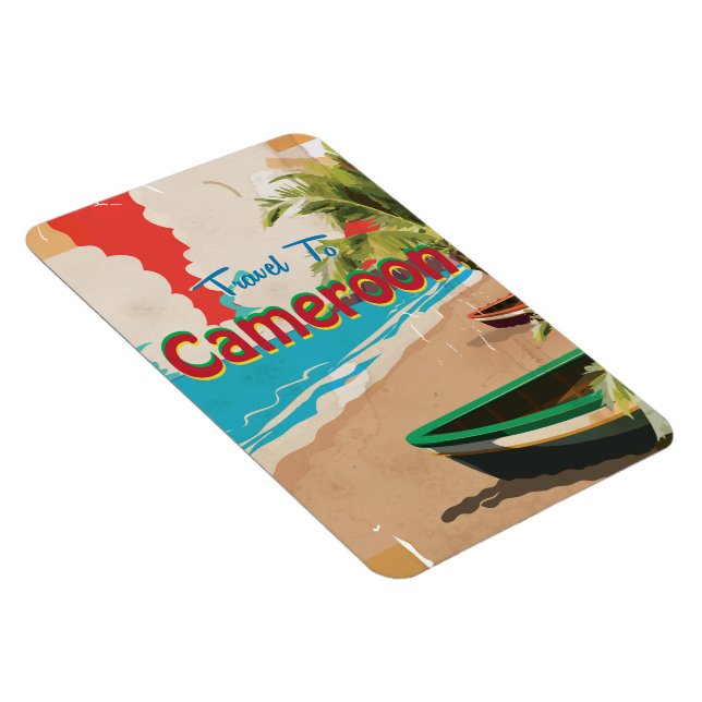 Magnet Flexible Affiche de voyage vintage du Cameroun (Côté Droit)