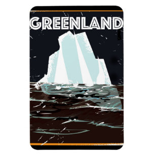 Magnet Flexible Affiche de voyage vintage du Groenland