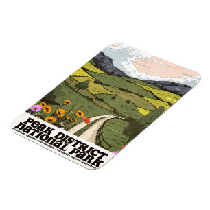 Magnet Flexible Affiche de voyage vintage du parc national de Peak