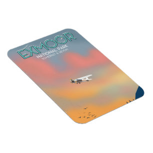 Magnet Flexible Affiche de voyage vintage du parc national d'Exmoo