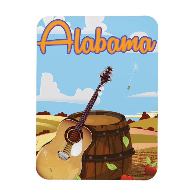 Magnet Flexible Affiche de voyage vintage en Alabama (Vertical)