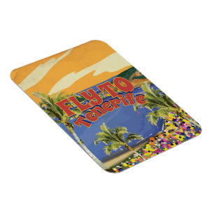 Magnet Flexible Affiche de voyage vintage Fly To Tenerife