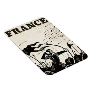 Magnet Flexible Affiche de voyage vintage France. voiture médiéval
