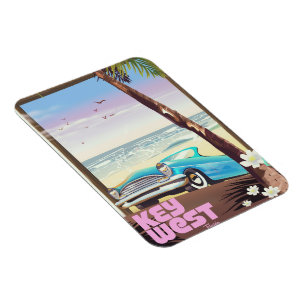 Magnet Flexible affiche de voyage vintage key west florida