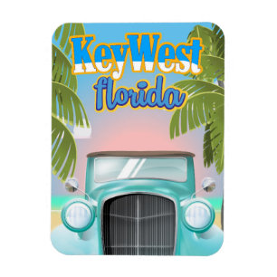 Magnet Flexible Affiche de voyage vintage Key West, Floride USA