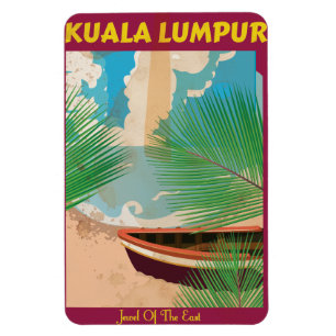Magnet Flexible Affiche de voyage vintage Kuala Lumpur