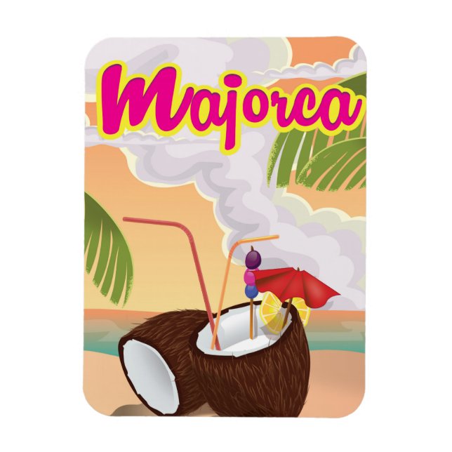 Magnet Flexible affiche de voyage vintage majorque. (Vertical)