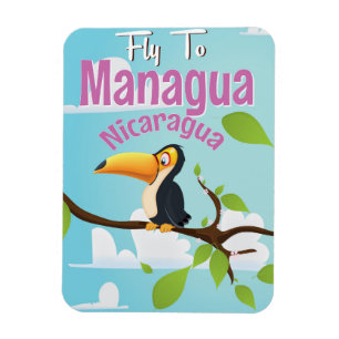 Magnet Flexible Affiche de voyage vintage Managua, Nicaragua