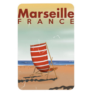 Magnet Flexible Affiche de voyage vintage Marseille France