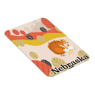 Magnet Flexible Affiche de voyage vintage Nebraska Renard dormant