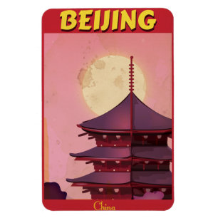 Magnet Flexible Affiche de voyage vintage Pékin Chine