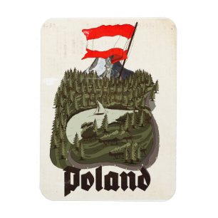 Magnet Flexible Affiche de voyage vintage Pologne