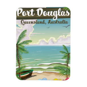 Magnet Flexible Affiche de voyage vintage Port Douglas Australie