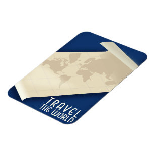 Magnet Flexible Affiche de voyage vintage pour voyager dans le mon