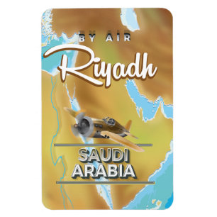 Magnet Flexible Affiche de voyage vintage Riyadh Arabie Saoudite