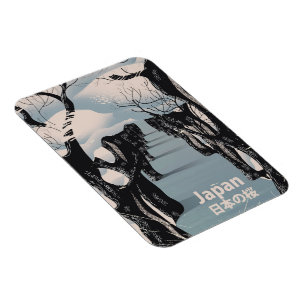 Magnet Flexible Affiche de voyage vintage sur les cerisiers en fle