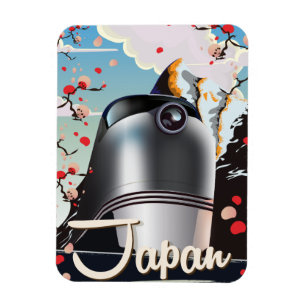 Magnet Flexible Affiche de voyage vintage Train Japon.