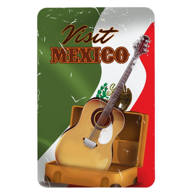 Magnet Flexible Affiche de voyage vintage Visit Mexico (Vertical)