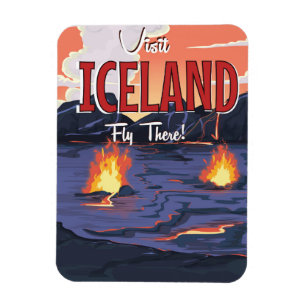 Magnet Flexible Affiche de voyage vintage Visitez l'Islande