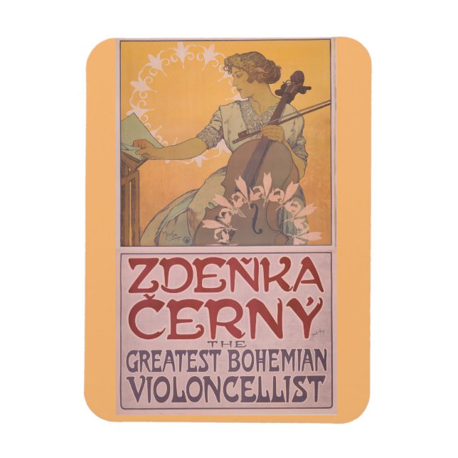 Magnet Flexible Affiche de Zdenka Cerny par Alphonse Mucha (Vertical)