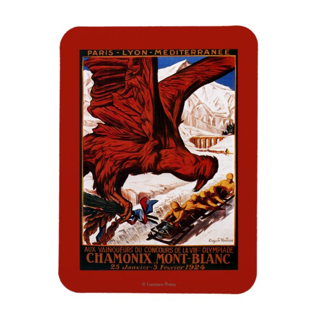 Magnet Flexible Affiche des Jeux olympiques d'hiver de 1924 (Vertical)