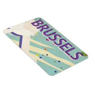Magnet Flexible Affiche des vacances Vintages à Bruxelles