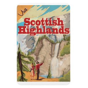 Magnet Flexible Affiche du Vintage voyage écossais des Highlands