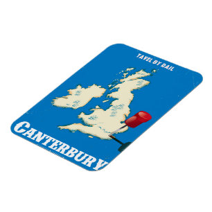 Magnet Flexible Affiche ferroviaire vintage Canterbury British Isl