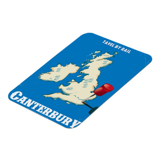 Magnet Flexible Affiche ferroviaire vintage Canterbury British Isl (Côté Gauche)