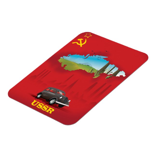Magnet Flexible Affiche illustrée de carte de l'URSS (Côté Gauche)