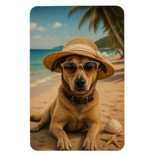 Magnet Flexible Affiche Rétro de Plage avec Image et Texte Personn