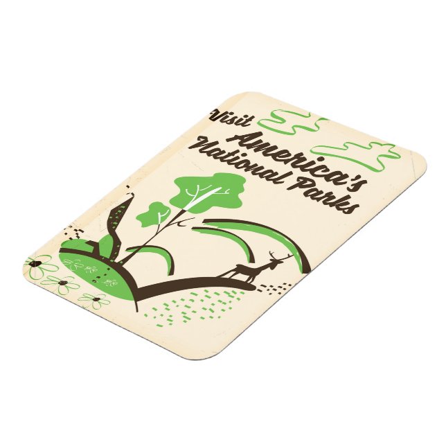 Magnet Flexible Affiche rétro « Visitez les parcs nationaux d'Amér (Côté Gauche)
